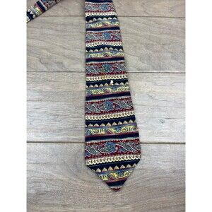 The Metropolitan Museum of Art Men's Silk Paisley Pattern Tie Blue Red